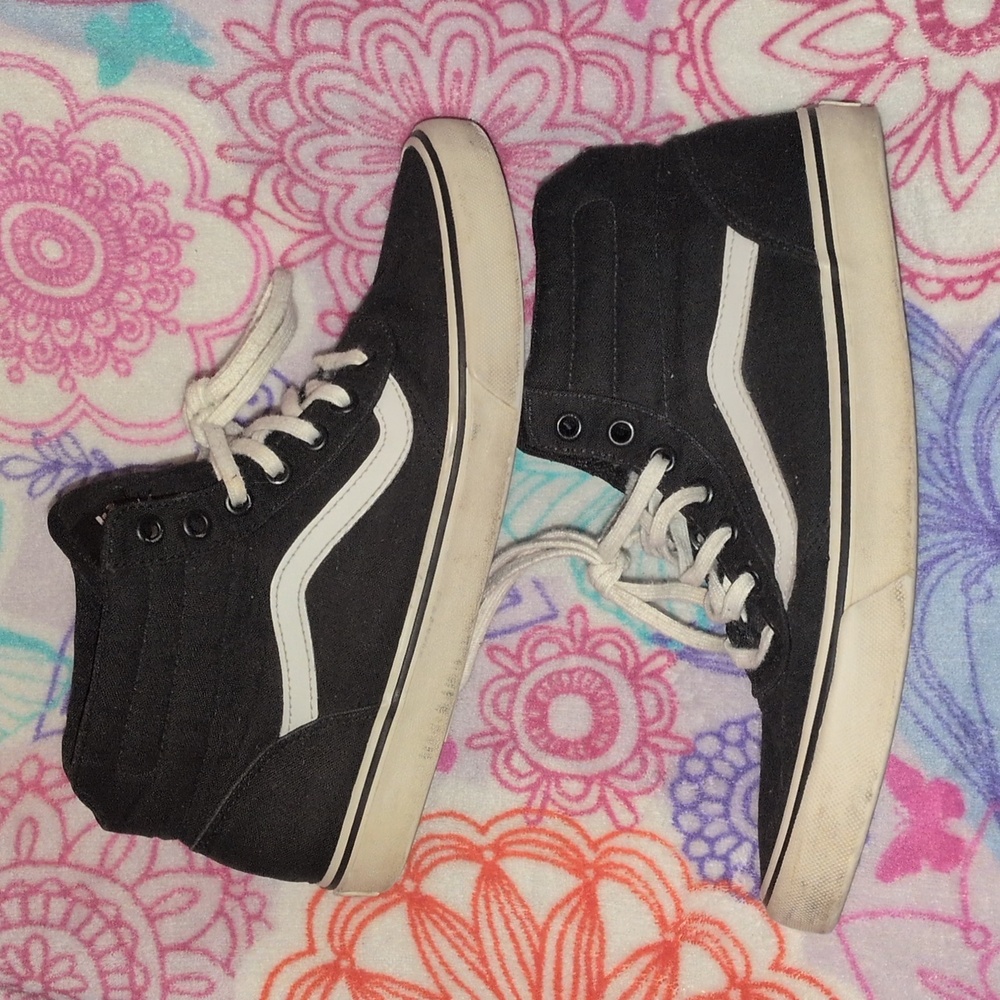 Vans Ladies Black and White High-Tops Womens Size 8.5 - Picture 5 of 10